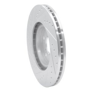 Honda Ridgeline Brake Rotor (1) - Front Right - R1 Concepts - Drilled & Slotted - Silver - `06-`14